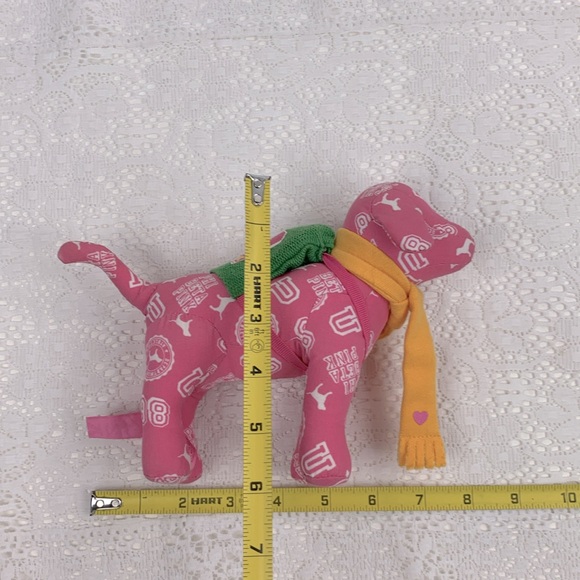 Victoria’s Secret Pink Plush Dog Pink green backpack University Greek Phi Beta - Picture 7 of 8